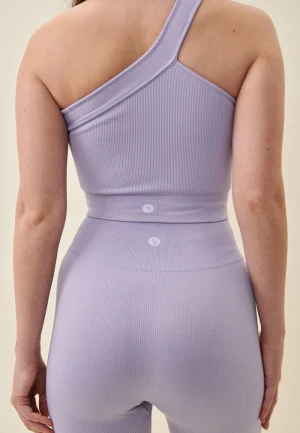 RibbedSeamlessOneShoulderBraBackLavender